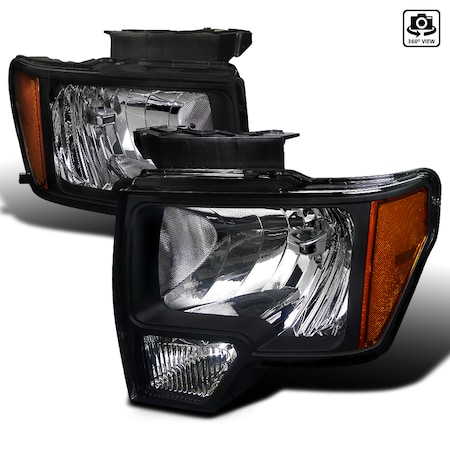 Spec-D Tuning 09-Up Ford F150 Euro Headlight Black Housing 2LH-F15009JM-RS